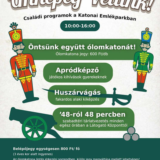 Március 15-én újra forradalmi programokkal vár a Katonai Emlékpark!