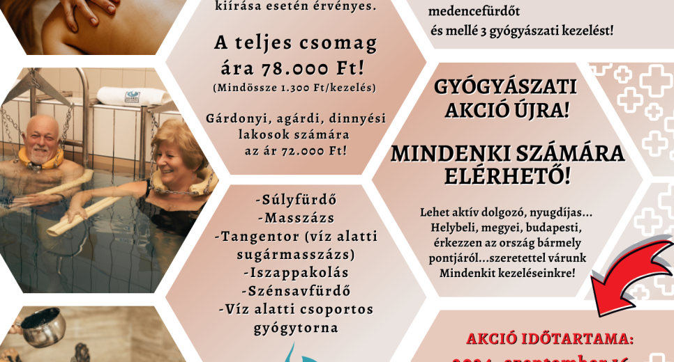 Újra gyógyászati AKCIÓ az Agárdi Fürdőben! Újra gyógyászati AKCIÓ az Agárdi Fürdőben!