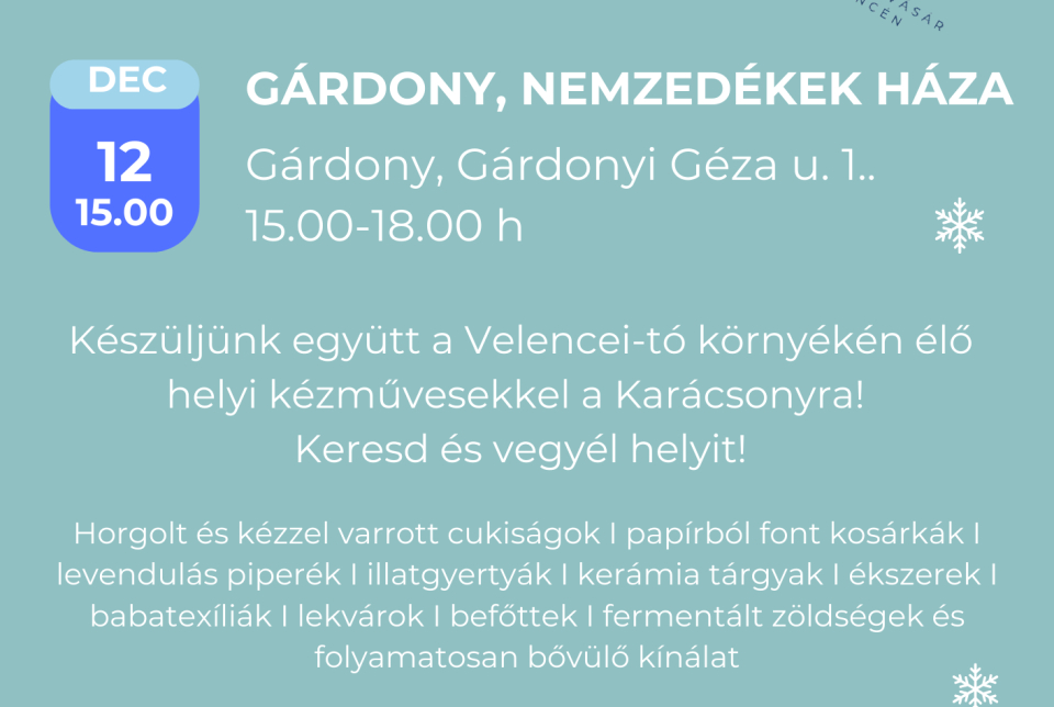 VÉKA - Karácsonyi Kézműves Vásár