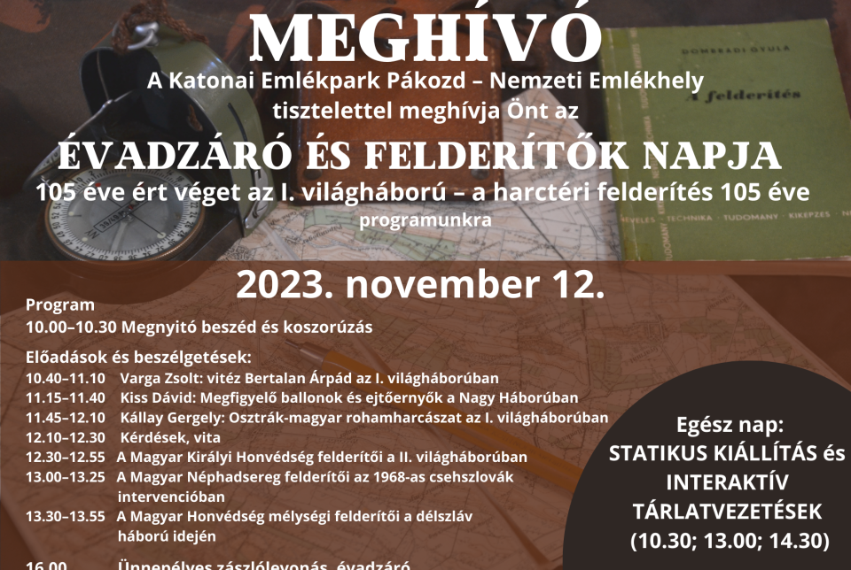 ÉVADZÁRÓ ÉS FELDERÍTŐK NAPJA